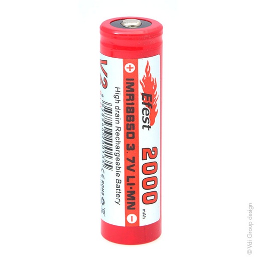 [ENIACL9027] Accumulateur(s) Accus Lithium-Ion EFEST IMR18650 Li-Mn HD 3.7V 2Ah CT
