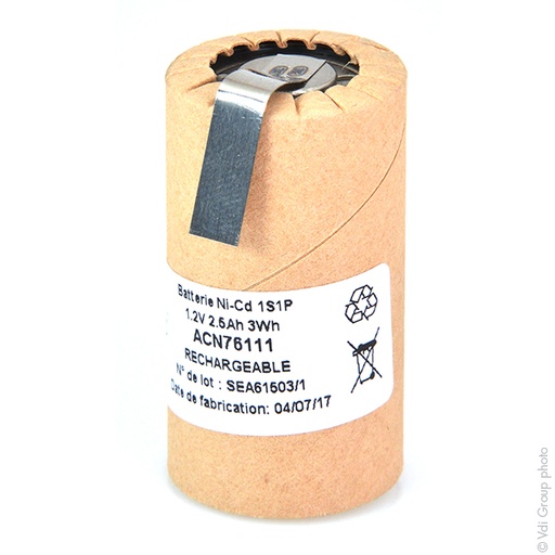 [ENIACN76111] Accumulateur(s) Accus Nicd industriels NC-2500SCR 1.2V 2400mAh HBL