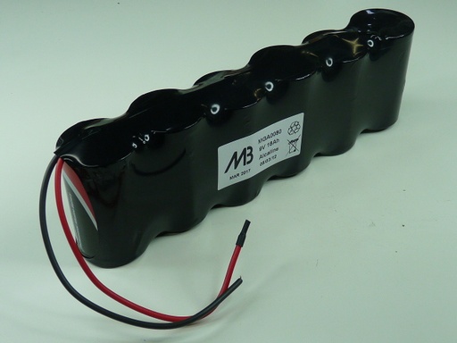 [ENIMGA0080] Pack(s) Batterie alcaline 6x D PRO 6S1P ST1 9V 18.6Ah Fils