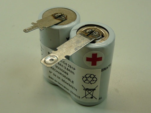 [ENIMXN0069] Pack(s) Batterie eclairage secours 2 x SC 2S1P ST1 T2 2.4V 1.6Ah FAST