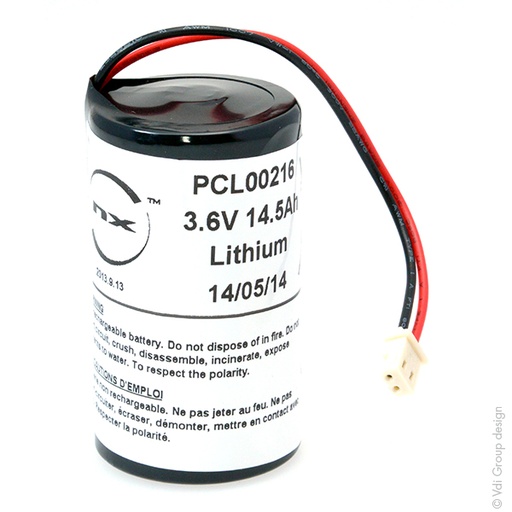 [ENIPCL00216] Pile(s) Batterie lithium ER34615M D 3.6V 14.5Ah Molex 5264