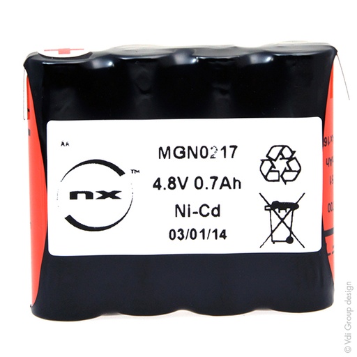 [ENIMGN0217] Pack(s) Batterie Nicd 4x AA VRE 4S1P ST1 4.8V 700mAh T2