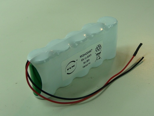 [ENIMGH00467] Pack(s) Batterie Nimh 5x 2/3AA 5S1P ST1 6V 600mAh F100
