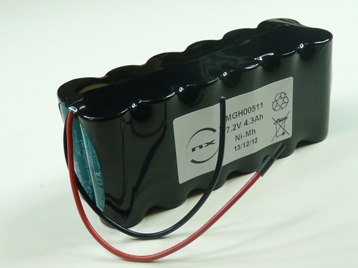 [ENIMGH00511] Pack(s) Batterie Nimh 12x 4/5A 6S2P ST2 7.2V 4300mAh Fils