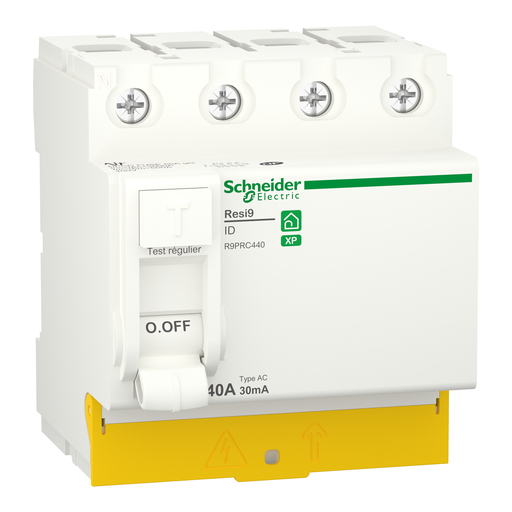 [SCHR9PRC440] Resi9 - interrupteur différentiel - 4P - 40A - 30mA - Type AC - peignable