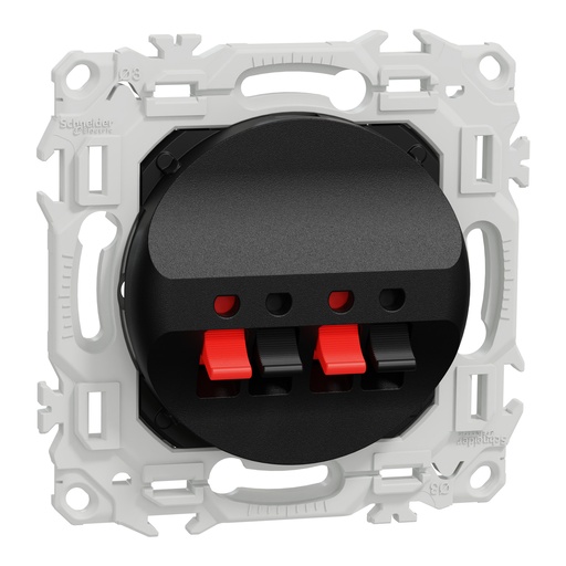 [SCHS940488] Odace - prise haut-parleurs double 2 sorties - à poussette - noir onyx
