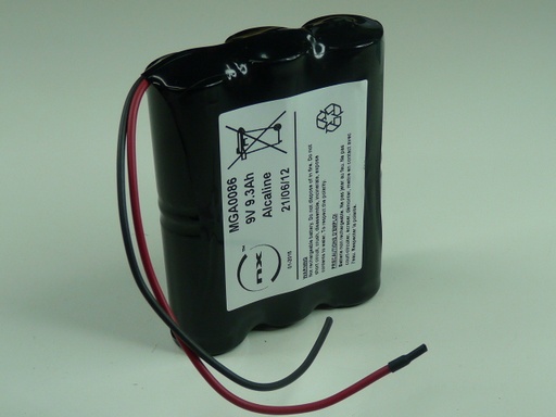 [ENIMGA0086] Pack(s) Batterie alcaline 6x LR14 NX 6S1P ST5 9V 9.3Ah fils