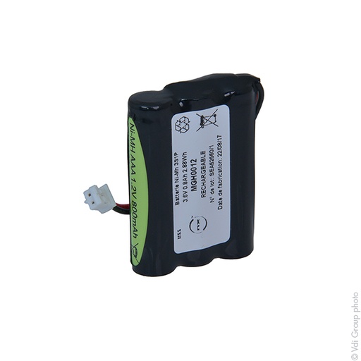 [ENIMGH0012] Pack(s) Batterie Nimh 3x AAA 3S1P ST1 3.6V 800mAh PHR-2
