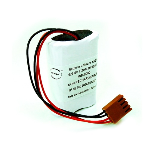 [ENIMGL0080] Pièce(s) Batterie lithium 2xA LS17500 1S2P ST1 3.6V 7.2Ah JAE