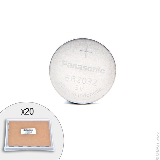 [ENIPBL6446P] Plateau(x) de 20 Pile bouton lithium BR2032/BN PANASONIC 3V 190mAh