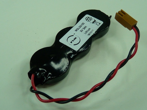 [ENIMGL00155] Pack(s) Batterie lithium 3x CR2477 1S3P ST1 3V 3000mAh JAE