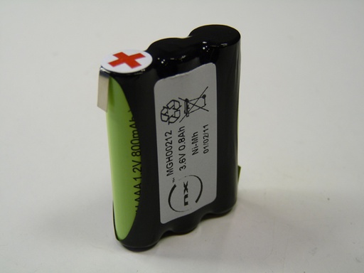 [ENIMGH00212] Pack(s) Batterie Nimh 3x AAA 3S1P ST1 3.6V 800mAh HBL