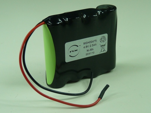 [ENIMGH00475] Pack(s) Batterie Nimh 4x AA NX 4S1P ST1 4.8V 2500mAh Fils