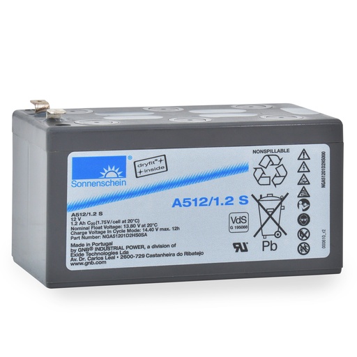 [ENIAMP8077] Batterie(s) Batterie plomb etanche gel A512/1.2S 12V 1.2Ah F4.8