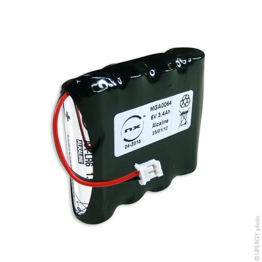 [ENIMGA0064] Pack(s) Batterie alcaline 4x AA NX 4S1P ST1 6V 3.4Ah JST