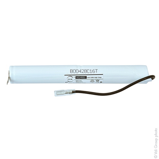 [ENIMGH9013] Unité(s) Batterie eclairage secours 2x 18700 ST4 + Faston 2.8 2.4V 3.8Ah