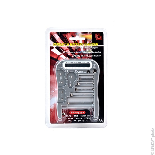 [ENITST0302] Unité(s) Testeur piles/accus AAA, AA, C, D, 9V, pile bouton (lithium 3V et CR)