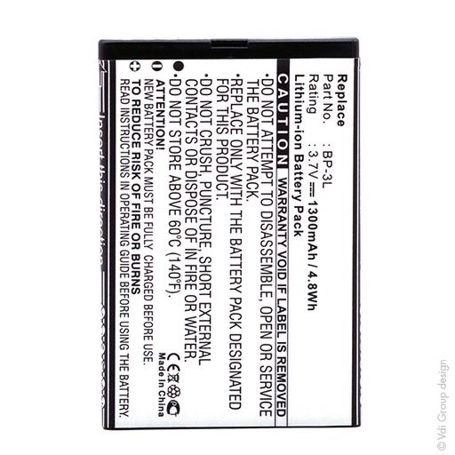 [ENIGML90308] Blister(s) x 1 Batterie téléphone portable pour Nokia 3.7V 1300mAh