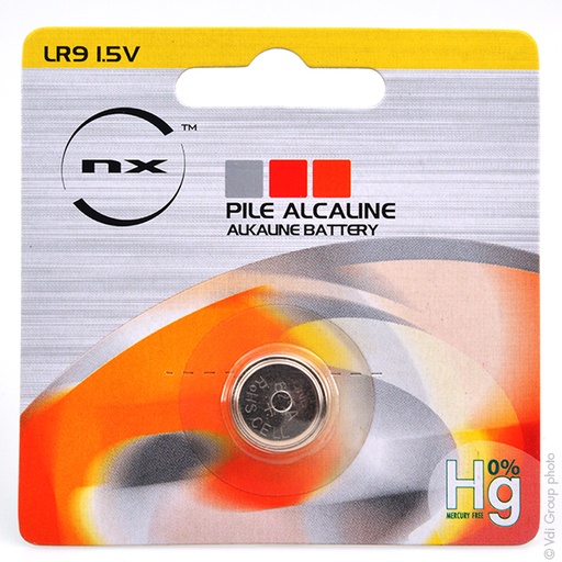 [ENIPBA9002] Blister(s) x 1 Pile bouton alcaline blister LR9 NX - 0% Hg 1.5V 190mAh