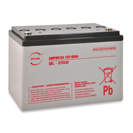 [ENIAMP90124] Batterie(s) Batterie plomb etanche gel NX 60-12 Cyclic 12V 60Ah M6-F