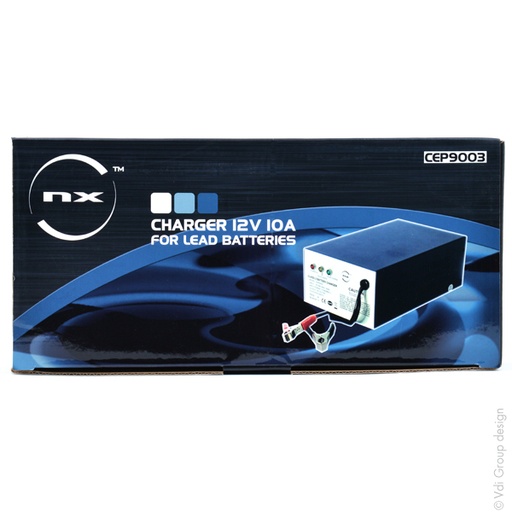 [ENICEP9003] Unité(s) Chargeur plomb NX 12V/10A 100-240V - pinces crocodiles (Intelligent)