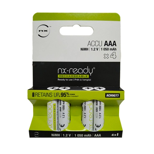 [ENIACH9077] Blister(s) x 4 Accus Nimh blister x4 AAA NX READY 1.2V 1050mAh