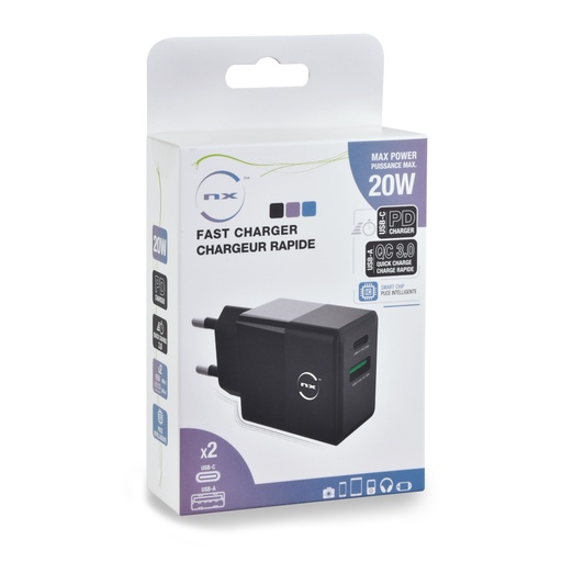 [ENIGCV9048] Unité(s) Chargeur rapide 20W USB-A et USB-C
