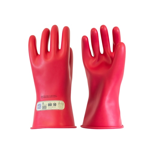 [CATCG-00-10-R-28] gants isolants iec classe 00 t10 rouge 28 cm